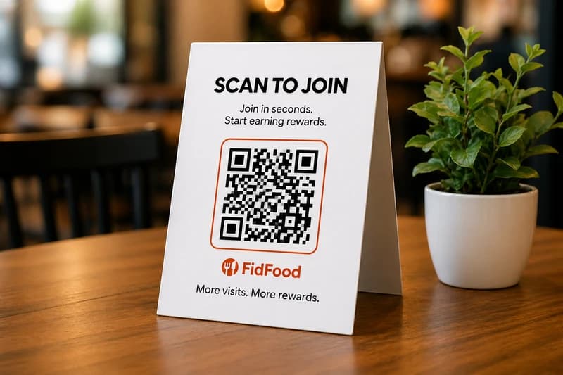 QR code table tent